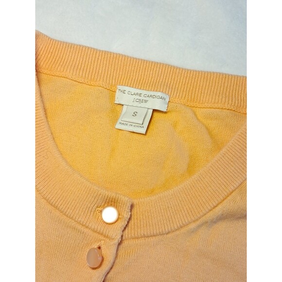 J.Crew 100% Cotton Button Up Clare Cardigan Sweater Orange EUC Size S - Picture 2 of 10
